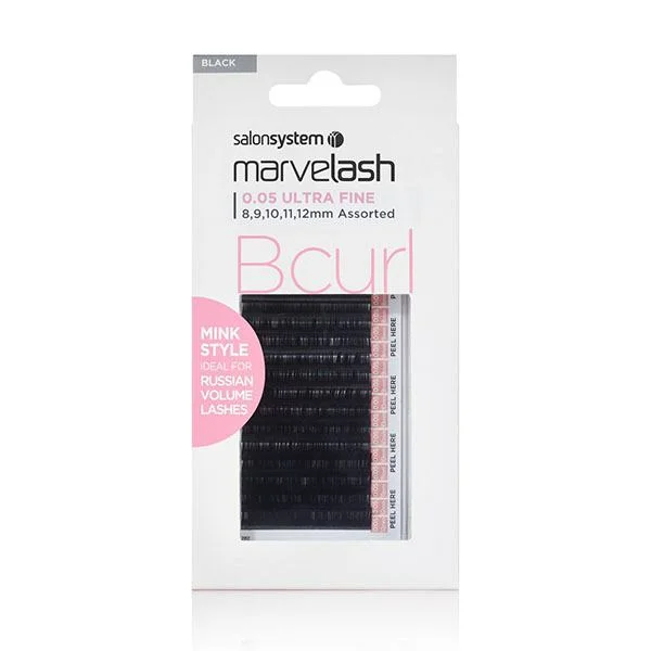 Salon Systems Marvelash Russian B Curl Lashes 0.05 (Ultra Fine) asrtd black (approx 9,000)