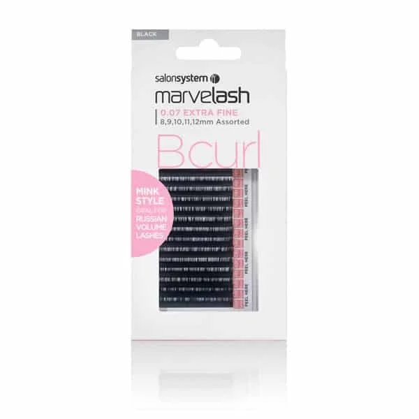 Salon Systems Marvelash Russian B Curl Lashes 0.07 (Extra Fine) asrtd black (approx 7,500)