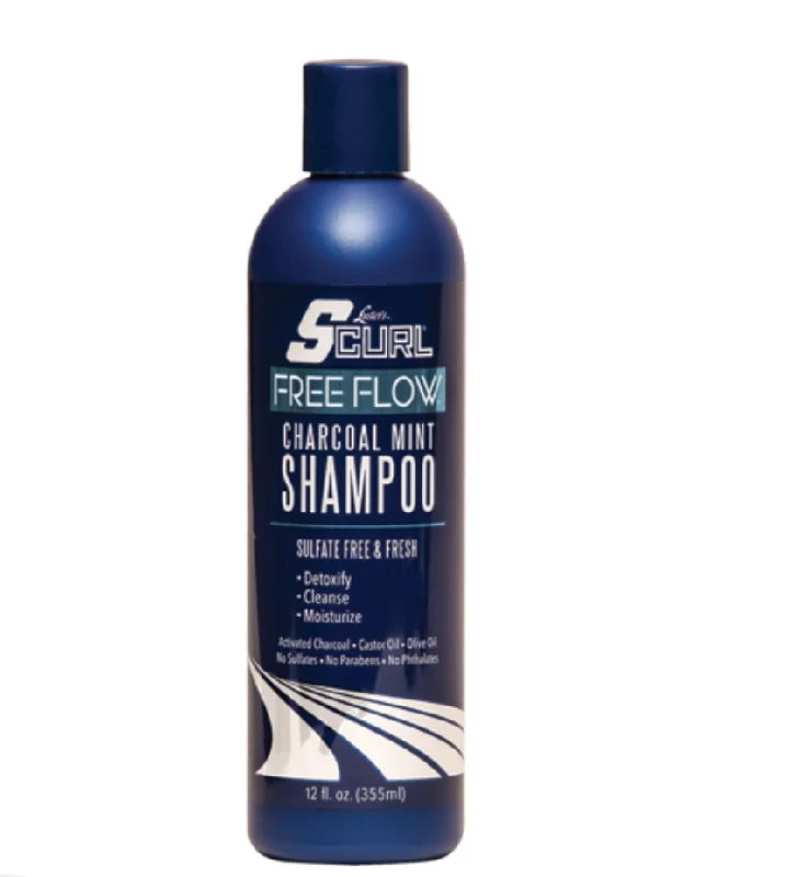 SCurl Free Flow Charcoal Mint Shampoo