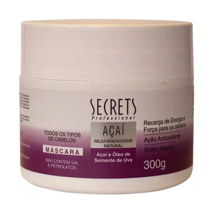 Hair care routine for hair robustness-Secrets Acai Açaí Antioxidant Intense Shine Recherge Treatment Mask 300g - Secrets