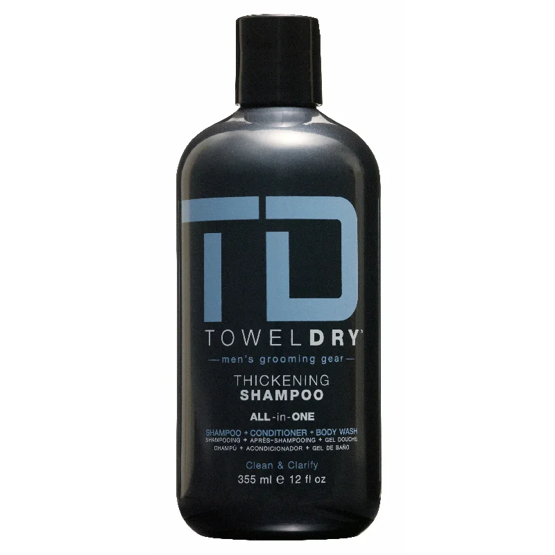 Towel Dry Thickening Shampoo for Men All in One Hair Care 12 Oz