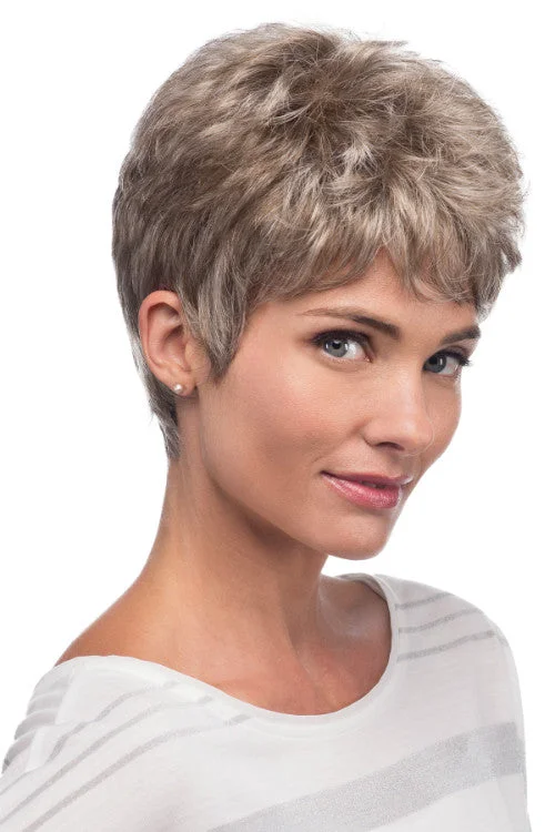 Synthetic wigs with soft blue-Vikki Synthetic Wig By Estetica | Short, Wavy | Basic Cap