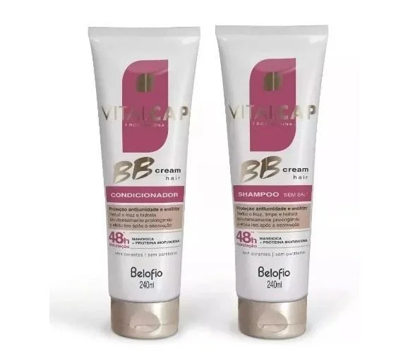 Hair care for weak loose kinky hair-Professional Vitalcap Treatment Protection Anti Frizz BB Cream 2x240 - BeloFio