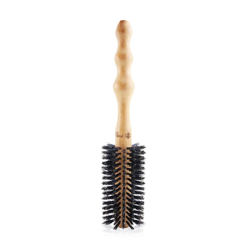 Philip B Medium 55mm Round Brush (Polished Mahogany Handle, 65% Boar Bristle + 35% Nylon)  1pc